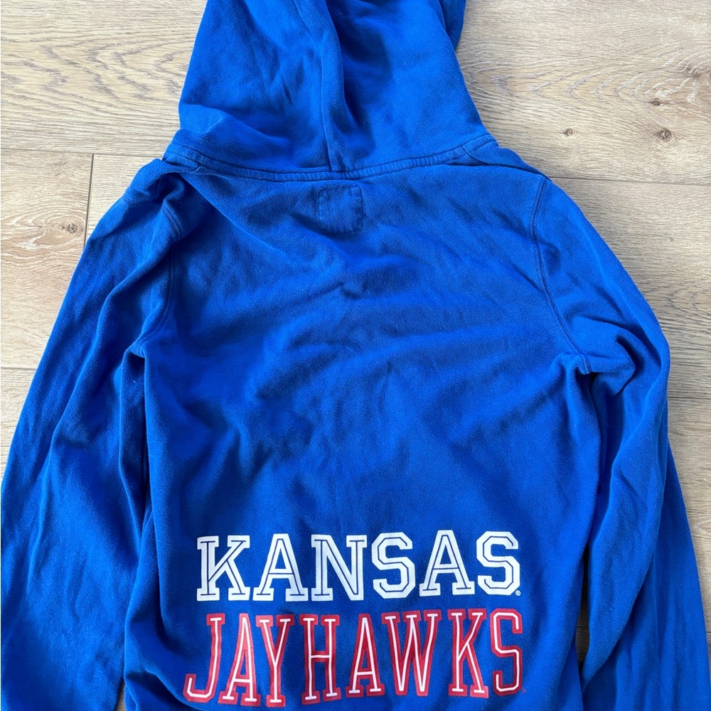Victoria Secret PINK Kansas City Hoodie Zip Up Blue Sweater LARGE - Picture 6 of 8